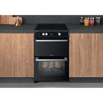 Hotpoint HDT67I9HM2C/UK Freestanding cooker Electric Zone induction hob Black