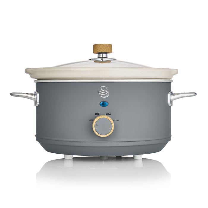 Swan Nordic Slow Cooker with 3 Temperature Settings Matte Grey