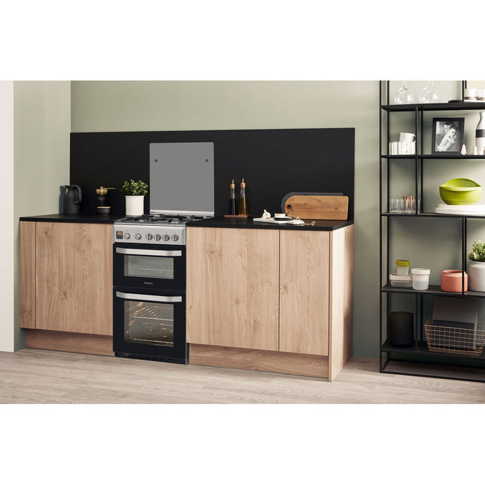 Hotpoint Ariston HD5G00CCX Freestanding cooker Gas Black, Stainless steel A+