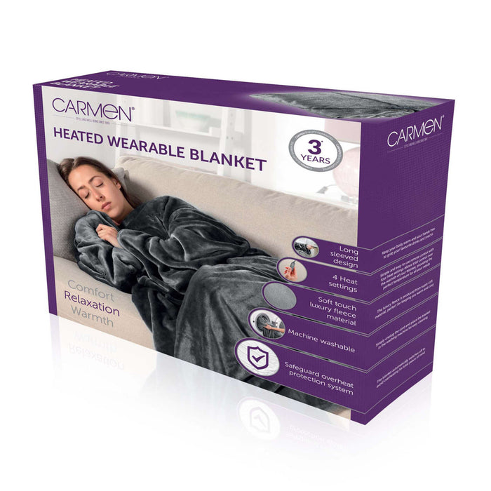 Carmen C81149GRY electric blanket 15 W Grey Fleece