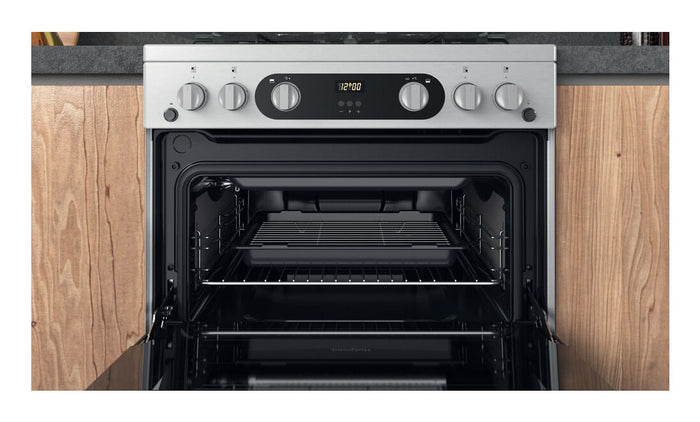 Hotpoint HDM67G0C2CX/UK Freestanding cooker Gas Silver