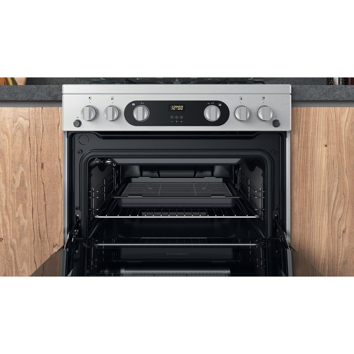 Hotpoint HDM67G0C2CX/UK Freestanding cooker Gas Silver