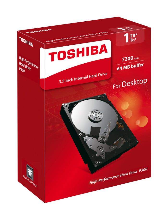 Toshiba P300 1TB internal hard drive 7200 RPM 64 MB 3.5 Serial ATA III