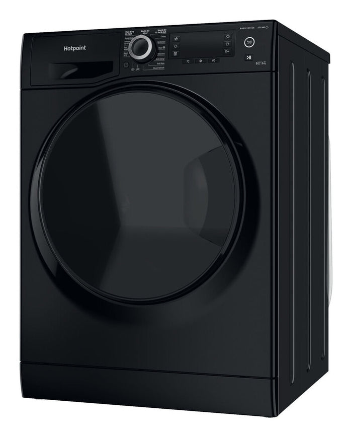 Hotpoint NDD 8636 BDA UK washer dryer Freestanding Front-load Black D