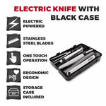 Tower Electric Knife with fork and black case - Black