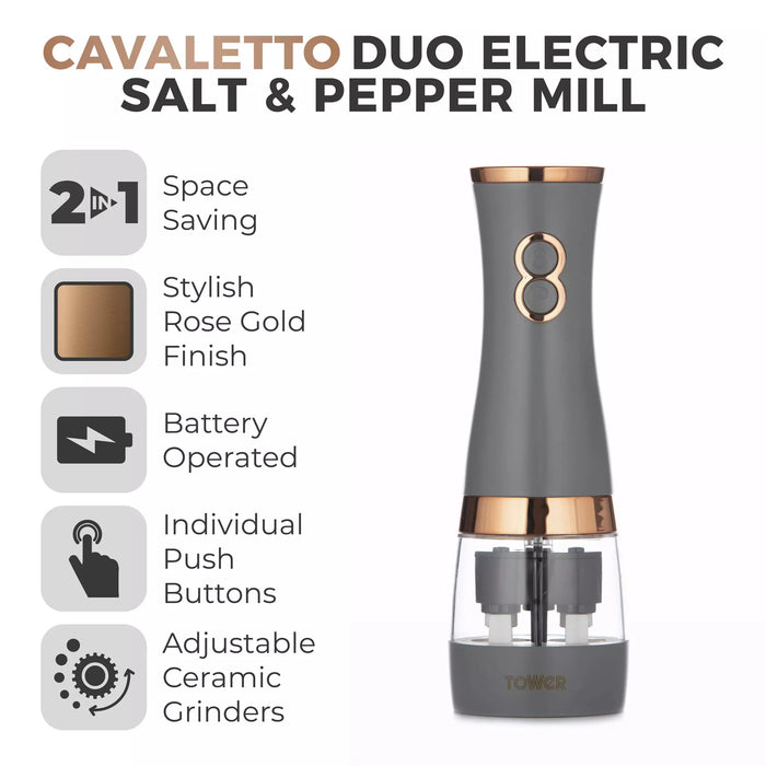 Tower Cavaletto Duo Salt and Pepper Mill - Grey