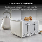 Tower Cavaletto 4 Slice Stainless Steel Toaster Latte