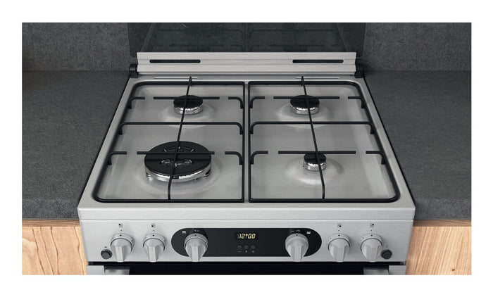 Hotpoint HDM67G0C2CX/UK Freestanding cooker Gas Silver