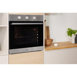 Indesit IFW 6330 IX UK oven 66 L A Black, Stainless steel Indesit