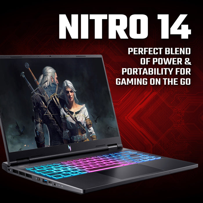 Acer Nitro V 14 AN14-41-R5LJ AMD Ryzen™ 5 8645HS Laptop 36.8 cm (14.5) WUXGA 16 GB LPDDR5x-SDRAM 512 GB SSD NVIDIA GeForce RTX 4050 Wi-Fi 6 (802.11ax) Windows 11 Home Black