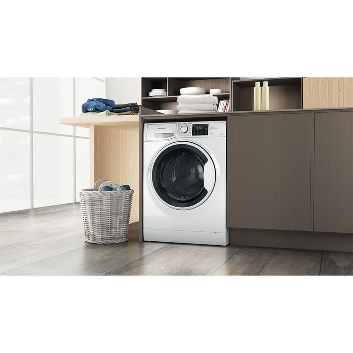 Hotpoint NDB 9635 W UK washer dryer Freestanding Front-load White D