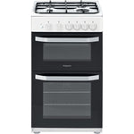 Hotpoint HD5G00KCW/UK Freestanding cooker Gas Black, White