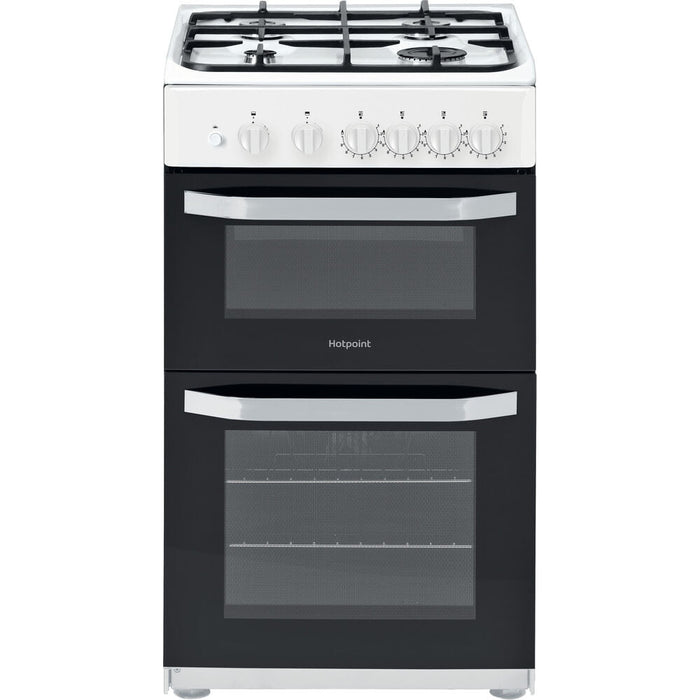 Hotpoint HD5G00KCW/UK Freestanding cooker Gas Black, White