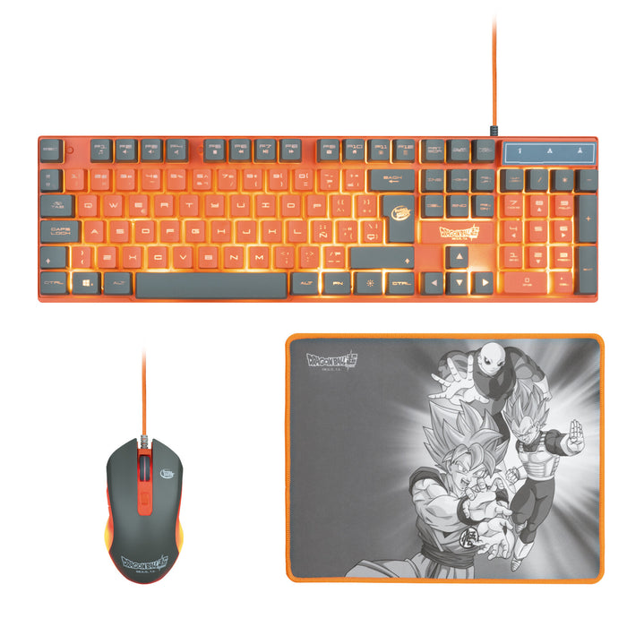 FR-TEC PC Dragon Ball Super PACK + Mouse + Mousepad keyboard Mouse included Gaming USB Grey, Orange