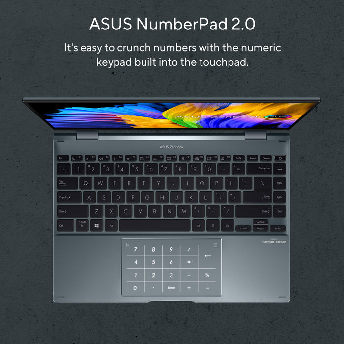 ASUS Zenbook 14 Flip OLED UP5401ZA-KN056W Intel® Core™ i5 i5-12500H Hybrid (2-in-1) 35.6 cm (14) Touchscreen 2.8K 16 GB LPDDR5-SDRAM 512 GB SSD Wi-Fi 6E (802.11ax) Windows 11 Home Grey