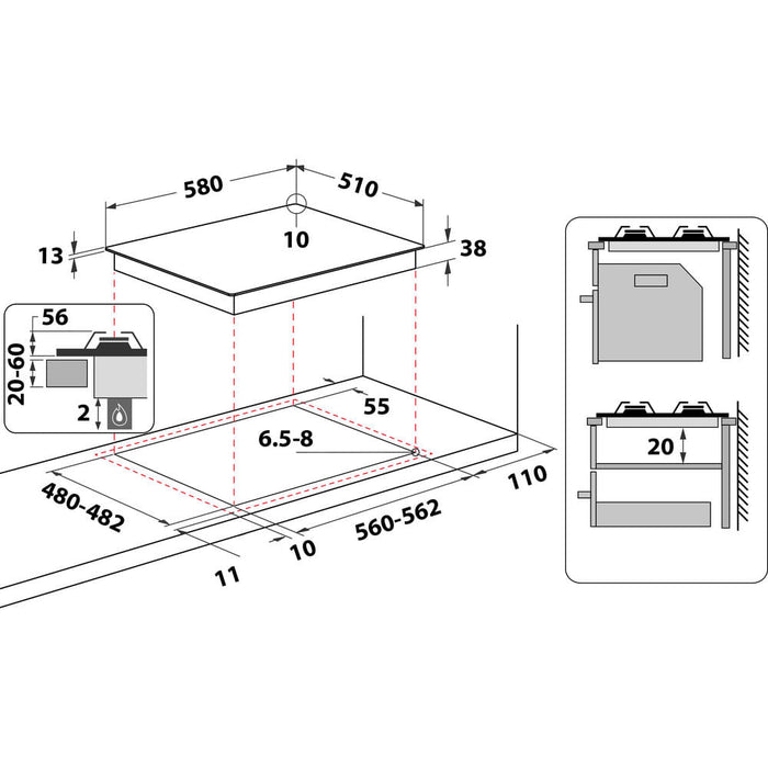 Hotpoint PPH 60G DF IX UK Silver Built-in 60 cm Gas 4 zone(s)