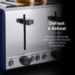 Tower Sera 4 Slice Toaster With Smoked Chrome Trim Midnight Blue