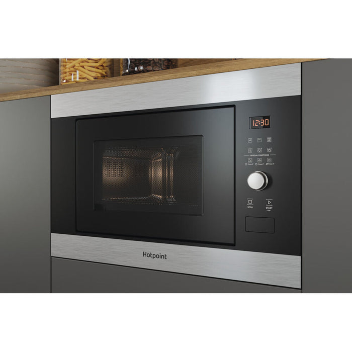 Hotpoint MF25G IX H Black Grill microwave Built-in 25 L 900 W