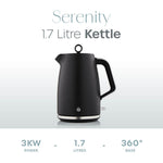 Swan Serenity Electric kettle 1.7 L 3000 W Plastic Boil dry protection Black