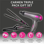 Carmen C81128 hair styling tool Hair styling kit Warm Grey, Violet 1800 W Carmen