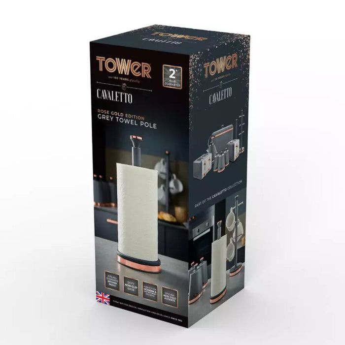 Tower Cavaletto Tabletop paper towel holder Grey Tower