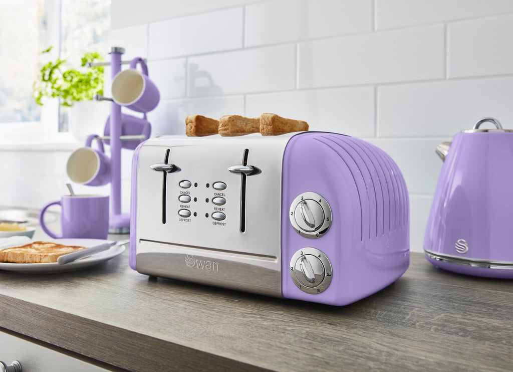 Swan Retro Toaster - 2 Slices - Purple