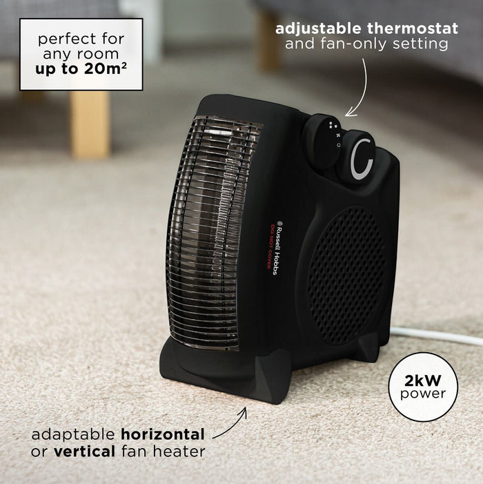 Russell Hobbs RHFH1005B electric space heater Indoor Black 2000 W Fan electric space heater Russell Hobbs