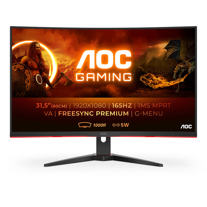 AOC G2 C32G2AE/BK LED display 80 cm (31.5) 1920 x 1080 pixels Full HD Black, Red