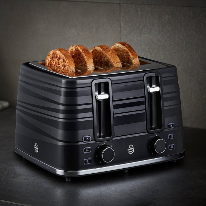 Swan 4 Slice Black Toaster Swan