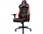 MSI MAG CH110 Gaming Chair Black and red with carbon fiber design, Steel frame, Reclinable backrest, Adjustable 4D Armrests, breathable foam, Ergonomic headrest pillow, Lumbar support cushion MSI