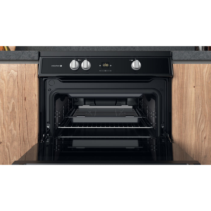 Hotpoint HDT67I9HM2C/UK Freestanding cooker Electric Zone induction hob Black