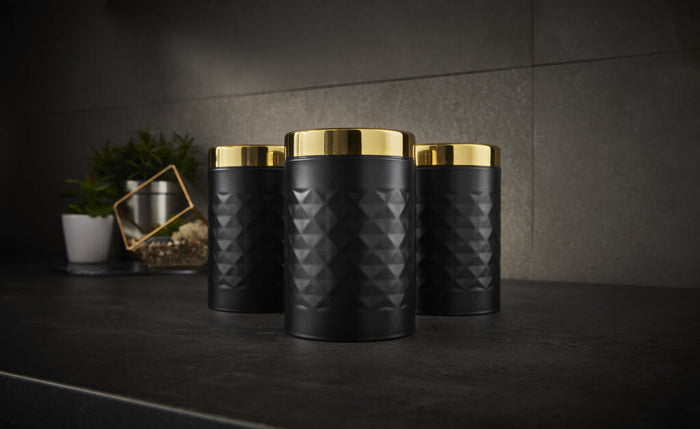Swan Set of 3 Diamond Canisters Swan