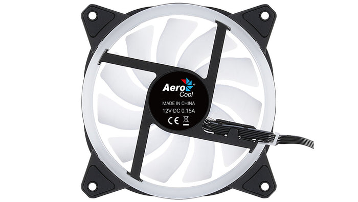 Aerocool DUO12 PC Fan 12cm ARGB LED Dual Ring Antivibration 6 Pins Black Aerocool