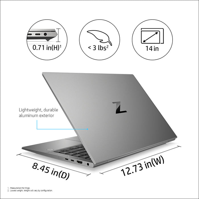 HP ZBook Firefly 14 G8 Mobile workstation 35.6 cm (14) Full HD Intel® Core™ i7 i7-1165G7 16 GB DDR4-SDRAM 1 TB SSD NVIDIA Quadro T500 Wi-Fi 6 (802.11ax) Windows 10 Pro Grey