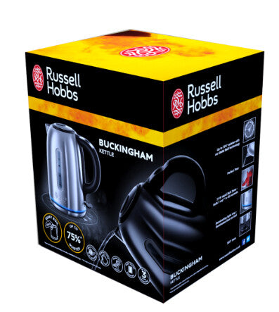 Russell Hobbs Buckingham electric kettle 1.7 L 3000 W Black, Stainless steel Russell Hobbs