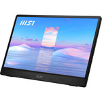 MSI Pro MP161 15.6 Portable Monitor, Adjustable kickstand, FHD (1920 x 1080), 60Hz, IPS, 2x USB-C, Mini HDMI, Speakers, Anti-Flicker, Less Blue light, Black