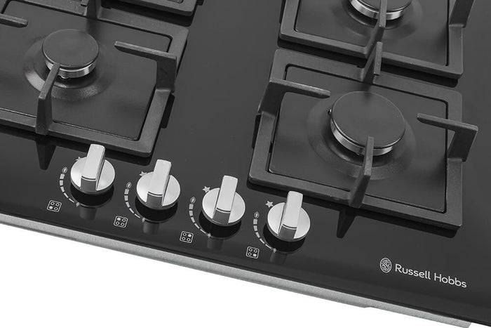 Russell Hobbs RH60GH402B hob Black Built-in Gas 4 zone(s)