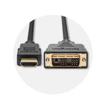 Kensington HDMI (M) to DVI-D (M) passive bi-directional cable, 1.8m (6ft)