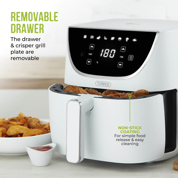 Tower T17127WHT fryer Single 6 L Stand-alone 1700 W Hot air fryer White Tower