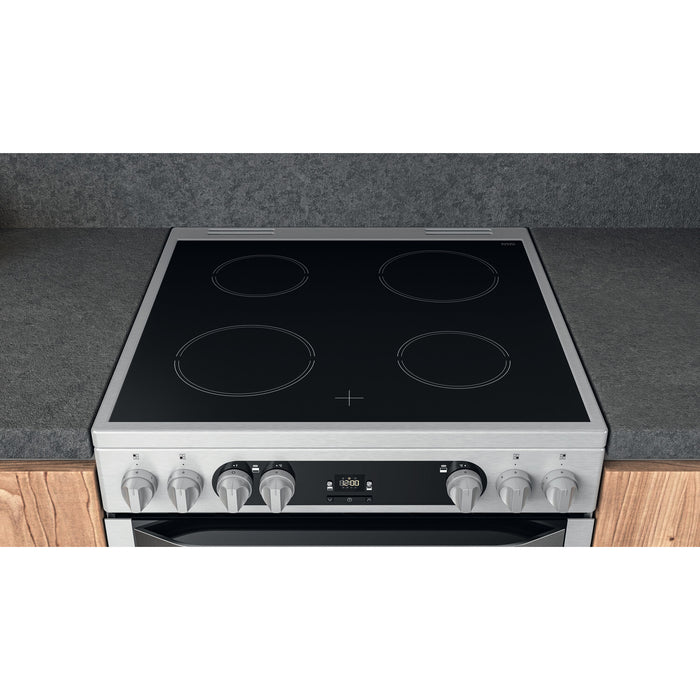 Hotpoint HDM67V9HCX/UK cooker Freestanding cooker Electric Ceramic Silver A