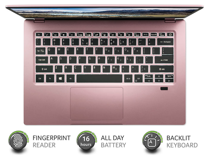 Acer Swift 1 SF114-33 14 inch Laptop - (Intel Pentium N6000, 4GB, 256GB SSD, Full HD Display, Windows 10 in S Mode, Pink)