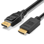 Kensington DisplayPort 1.2 (M) to HDMI (M) passive unidirectional cable, 1.8m (6ft)