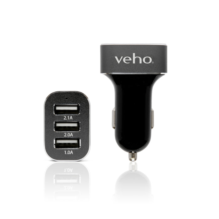 Veho VAA-010 Triple USB 5V 5.1A Car Charger for all USB Charged Devices
