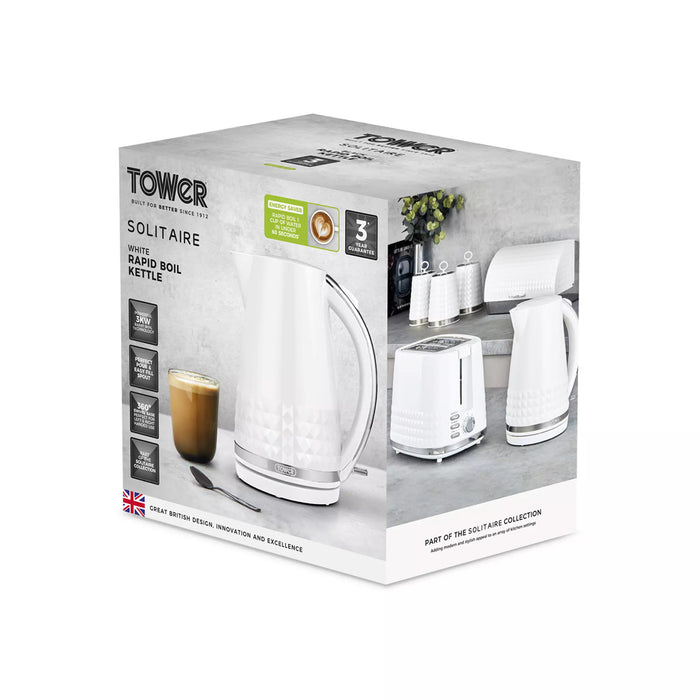 Tower Solitaire 1.5L 3KW Kettle - White