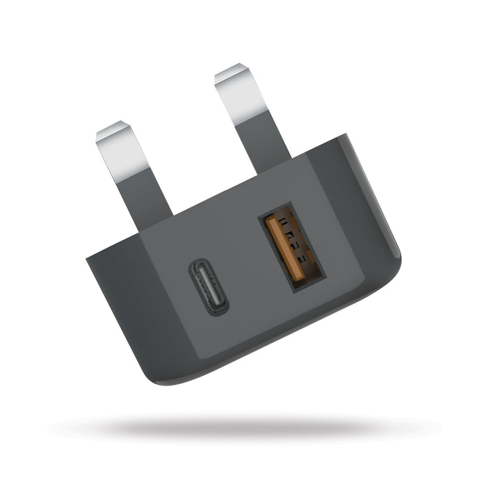 Veho USB C & USB A Fast mains plug charger Veho