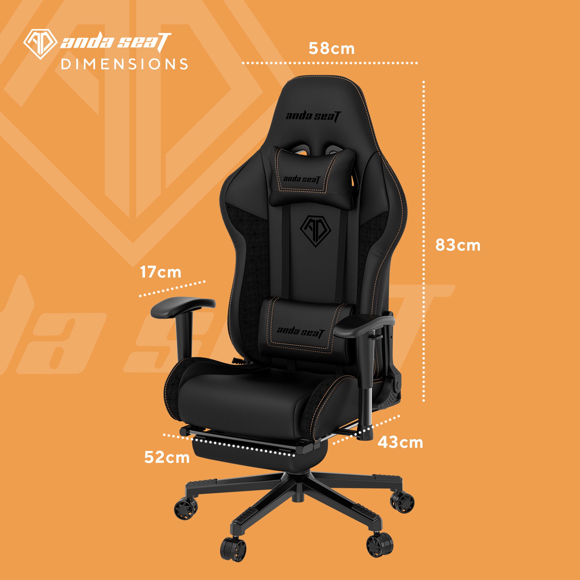 Anda Seat Jungle 2 PC gaming chair Upholstered padded seat Black Yell Comet