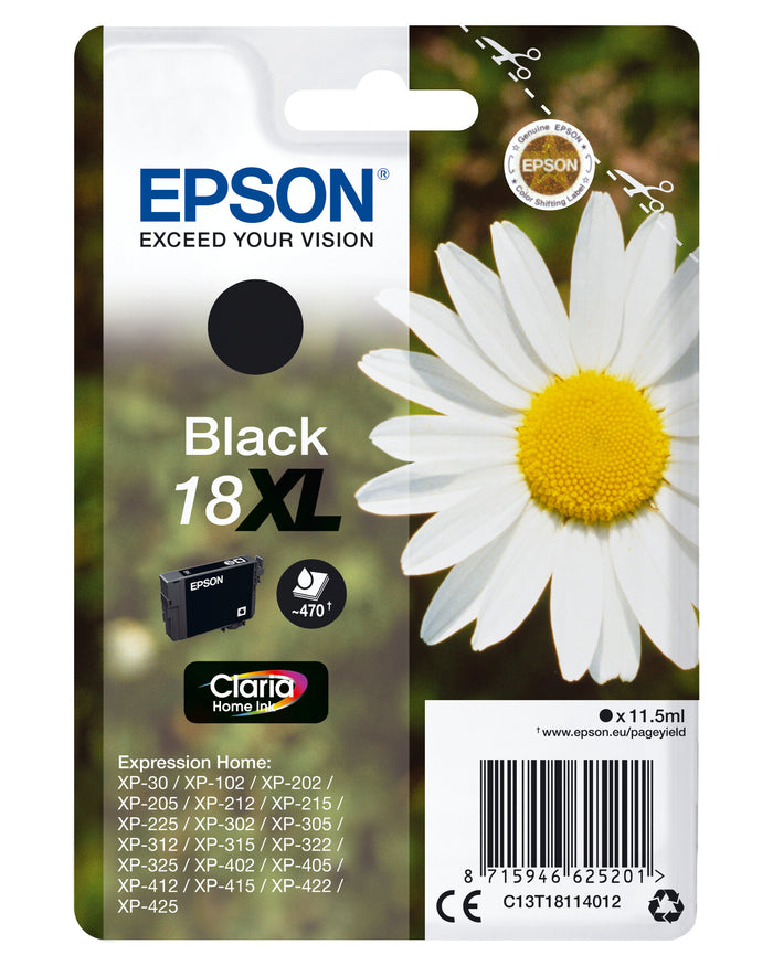 Epson Daisy Singlepack Black 18XL Claria Home Ink Epson