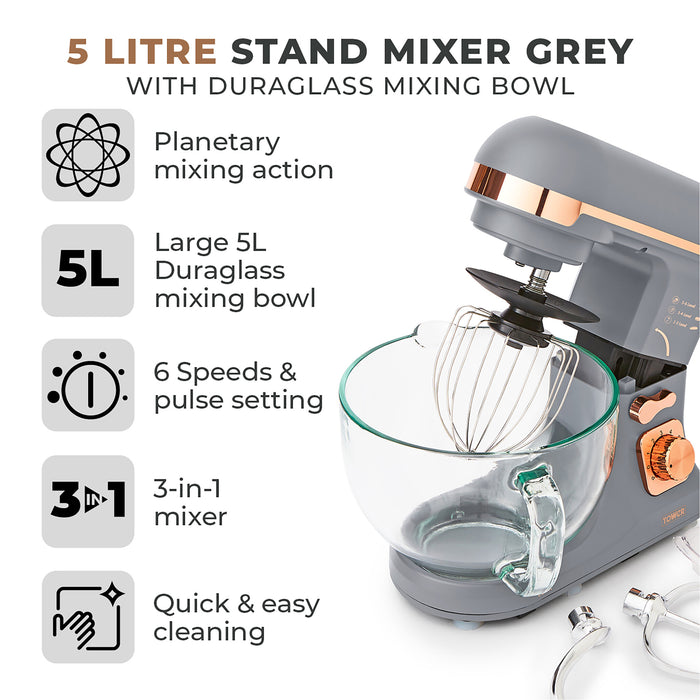 Tower T12066RGG mixer Stand mixer 1000 W Grey Tower