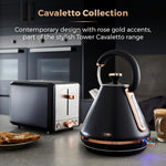 Tower T10044RG electric kettle 1.7 L 3000 W Black, Rose gold