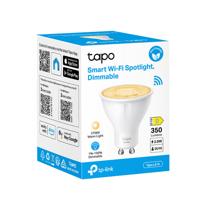 TP-Link Tapo Smart Wi-Fi Spotlight, Dimmable